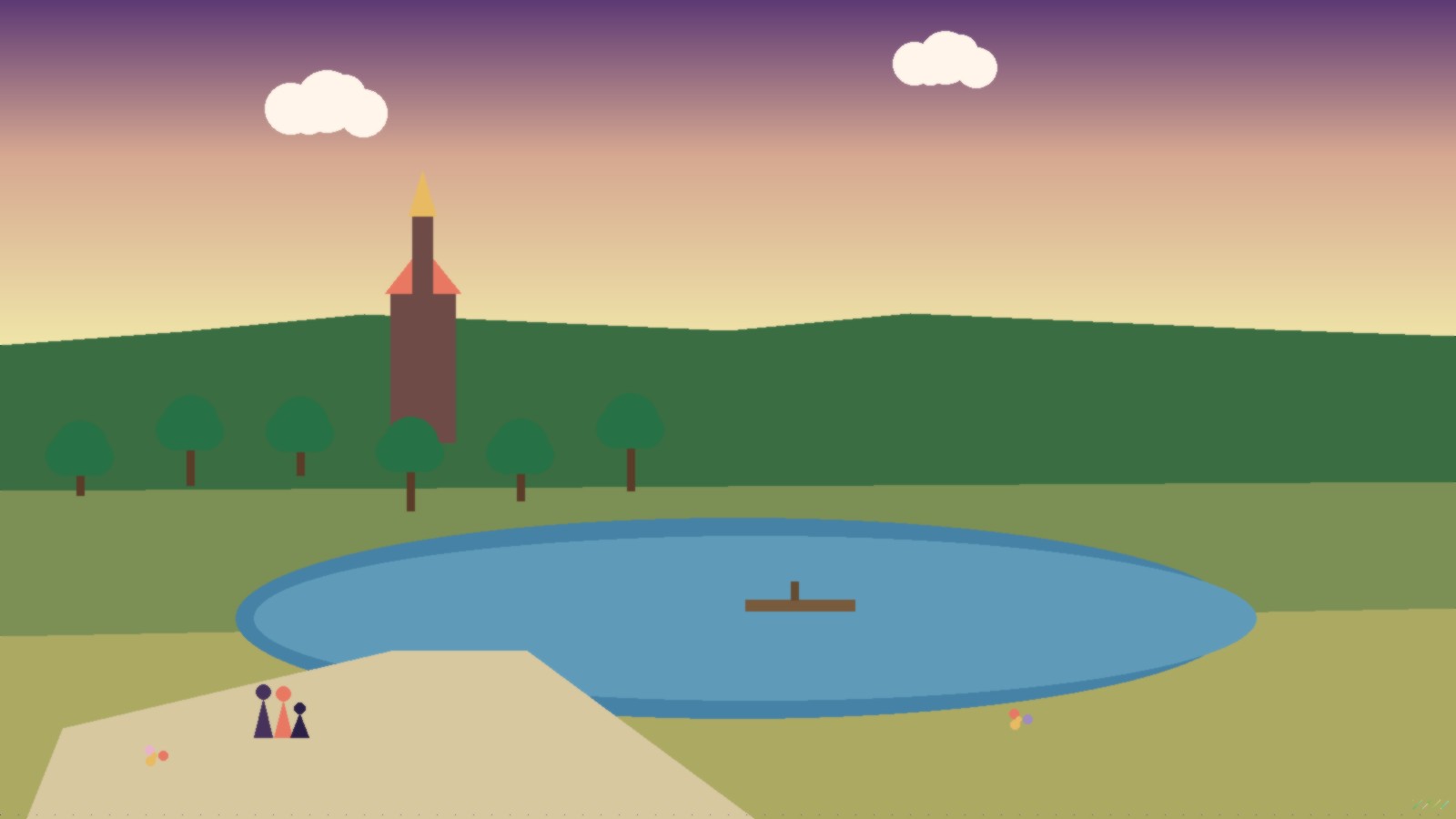 Tiszabábolna stilizált Tisza-menti / ártéri kiegészítő szabadtéri hangulata — szabadon bejárható falusi / tájképi környezet (Iris illusztráció).